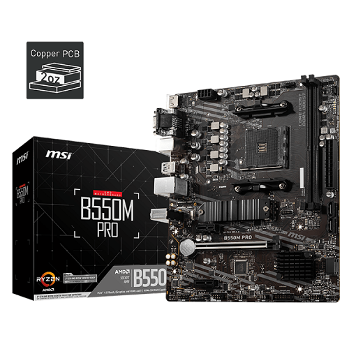 MSI B550M PRO AMD B550 Soket AM4 DDR4 4600(OC)MHz mATX Gaming (Oyuncu) Anakart