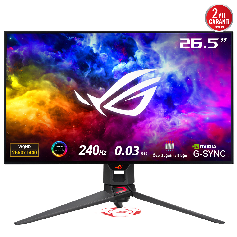 ASUS ROG Swift PG27AQDM 26,5″ 0.03ms (GTG) 240Hz G-Sync HDR10 OLED QHD Gaming (Oyuncu) Monitör