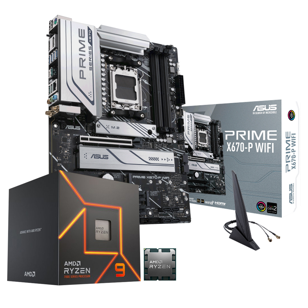AMD Ryzen 9 7900 İşlemci + Asus Prime X670-P WIFI Anakart Bundle