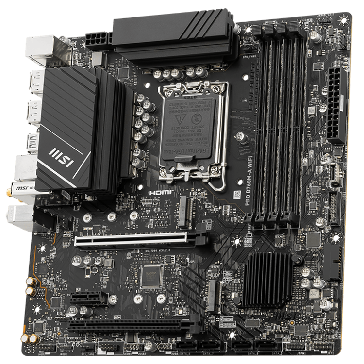 MSI PRO B760M-A WIFI DDR5 Intel B760 Soket 1700 DDR5 6800(OC)MHz mATX Gaming (Oyuncu) Anakart