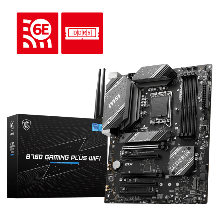 MSI B760 GAMING PLUS WIFI DDR5 Intel B760 Soket 1700 DDR5 6800(OC)MHz ATX Gaming (Oyuncu) Anakart