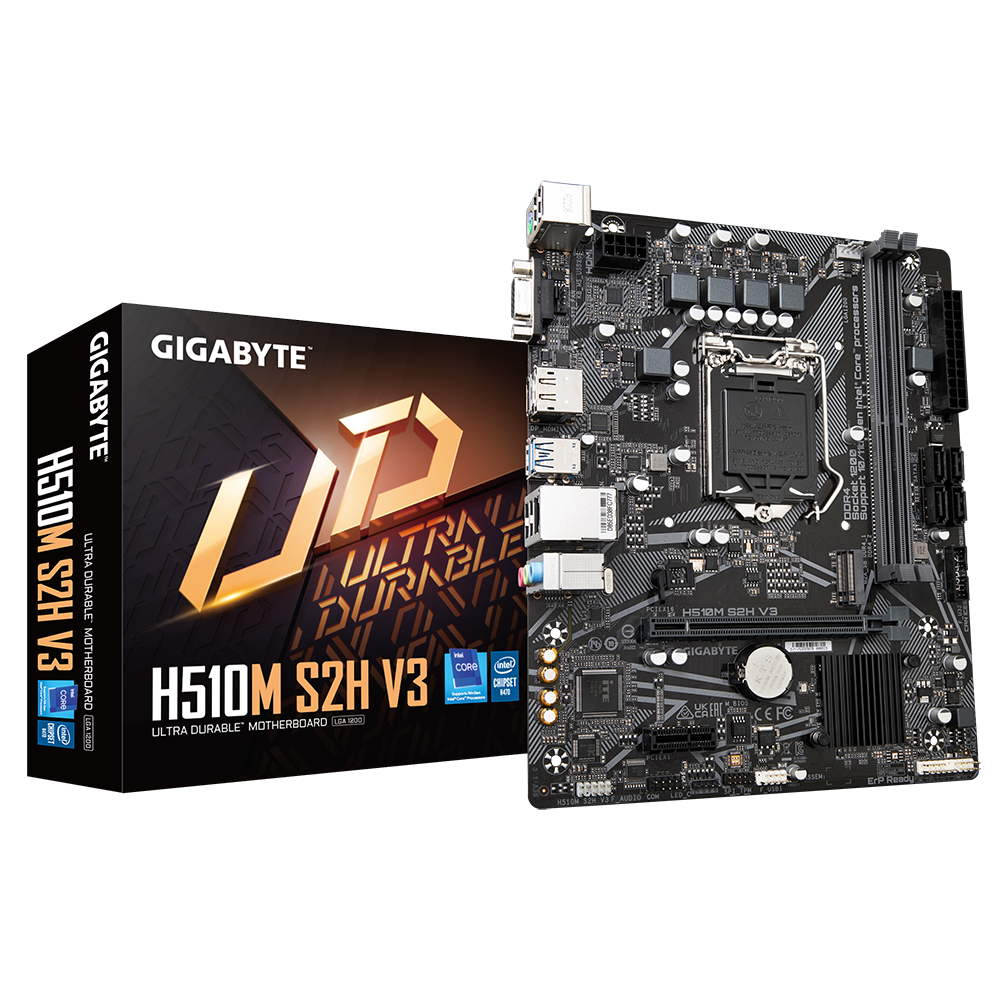Gigabyte H510M S2H V3 Intel H510 Soket 1200 DDR4 3200MHz mATX Gaming (Oyuncu) Anakart