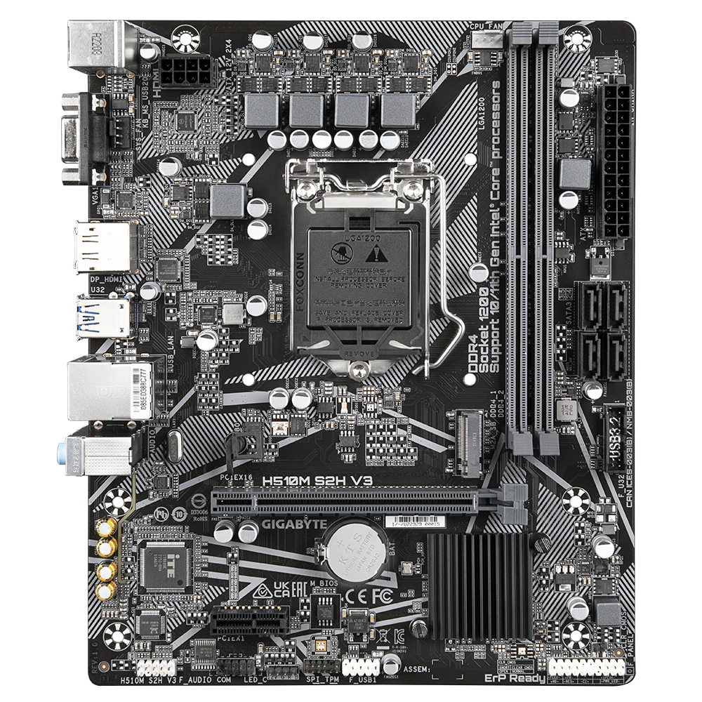 Gigabyte H510M S2H V3 Intel H510 Soket 1200 DDR4 3200MHz mATX Gaming (Oyuncu) Anakart
