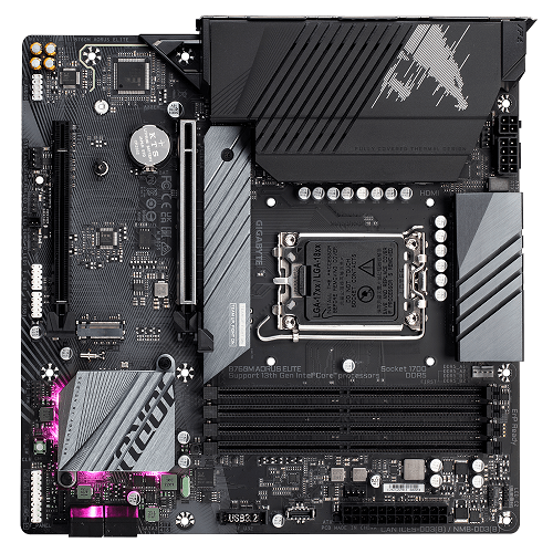 Gigabyte B760M AORUS ELITE AX Intel B760 Soket 1700 DDR5 7600MHz mATX Gaming (Oyuncu) Anakart
