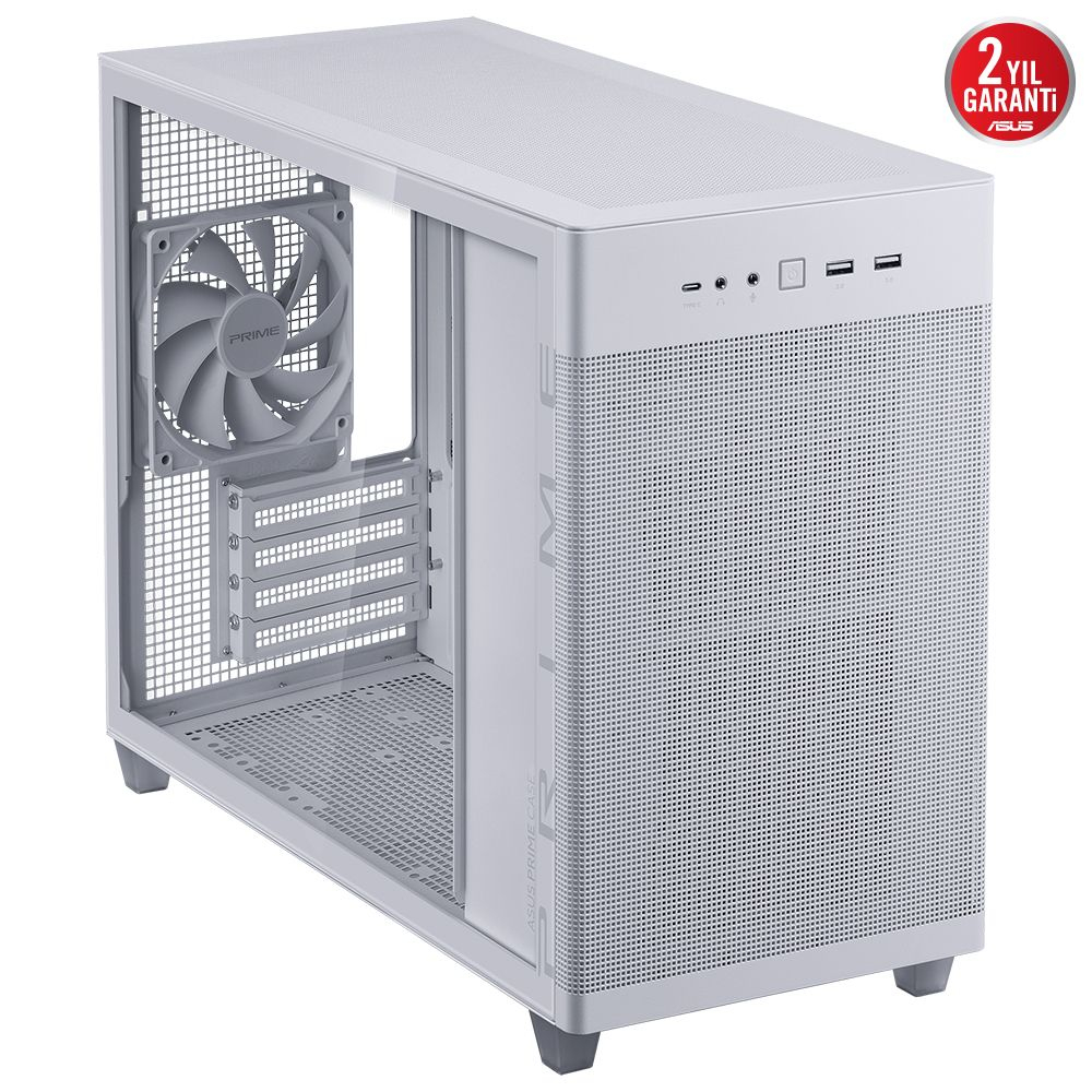 ASUS Prime AP201 Temperli Cam Micro ATX Beyaz Bilgisayar Kasası