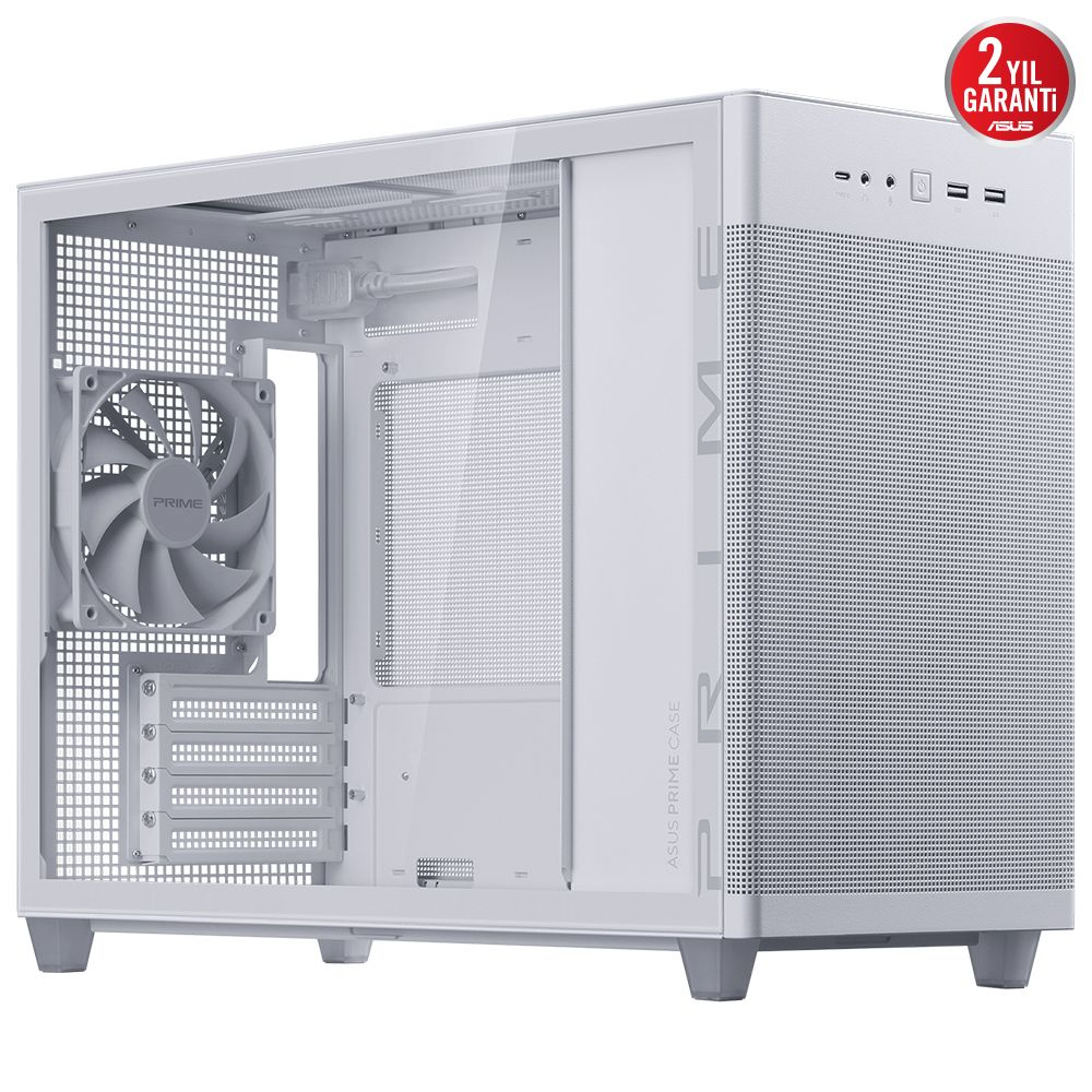 ASUS Prime AP201 Temperli Cam Micro ATX Beyaz Bilgisayar Kasası