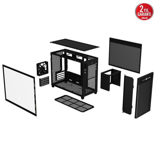 ASUS Prime AP201 Temperli Cam Micro ATX Siyah Bilgisayar Kasası