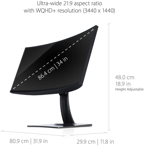 Viewsonic VP3481A 34″ 5ms 100Hz 3440X1440 WQHD FreeSync VA Curved Monitör