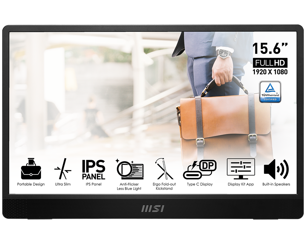 Msi Pro MP161 15.6″ 4ms (GTG) 60Hz Adaptive-Sync Dokunmatik IPS Full HD Taşınabilir Monitör