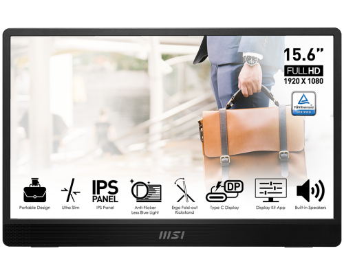 Msi Pro MP161 15.6″ 4ms (GTG) 60Hz Adaptive-Sync Dokunmatik IPS Full HD Taşınabilir Monitör