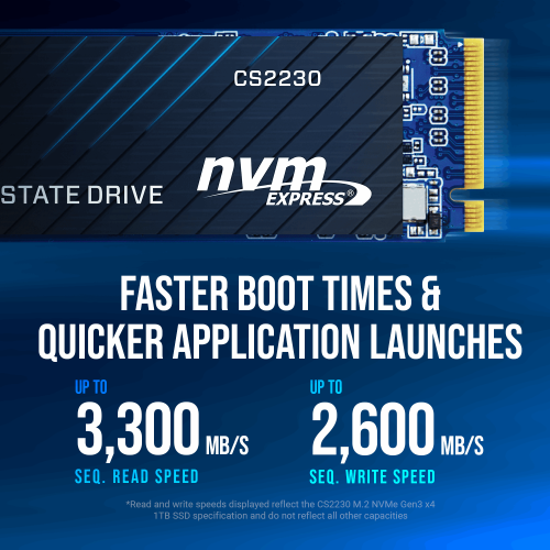PNY CS2230 M280CS2230-1TB-RB 1TB 3300/2600MB/s PCIe NVMe M.2 SSD Disk