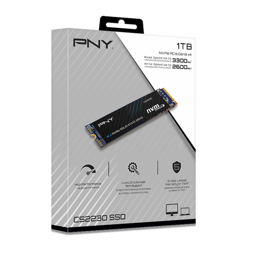 PNY CS2230 M280CS2230-1TB-RB 1TB 3300/2600MB/s PCIe NVMe M.2 SSD Disk