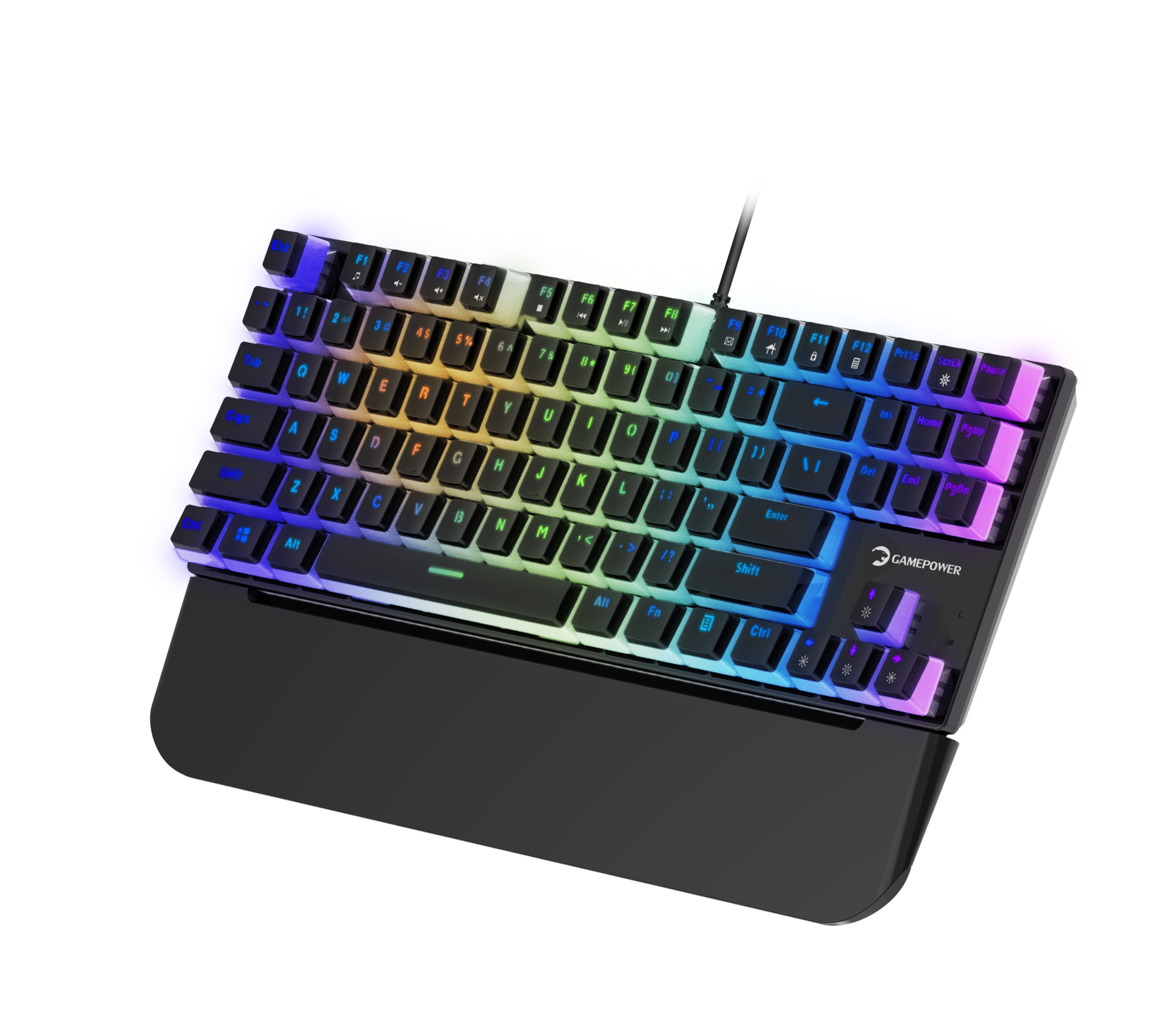GamePower Suki TKL Mekanik Black Outemu Switch Puding Keycaps İngilizce Q USB Gaming Klavye