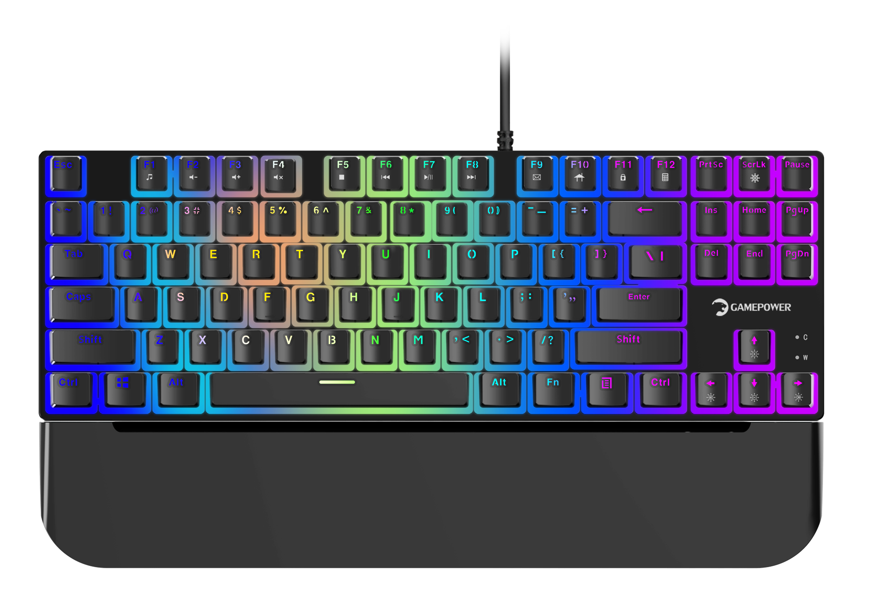GamePower Suki TKL Mekanik Black Outemu Switch Puding Keycaps İngilizce Q USB Gaming Klavye