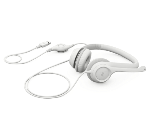 Logitech H390 USB Gürültü Önleyici Mikrofonlu Beyaz Kulaklık -981-001286