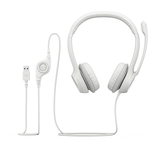 Logitech H390 USB Gürültü Önleyici Mikrofonlu Beyaz Kulaklık -981-001286