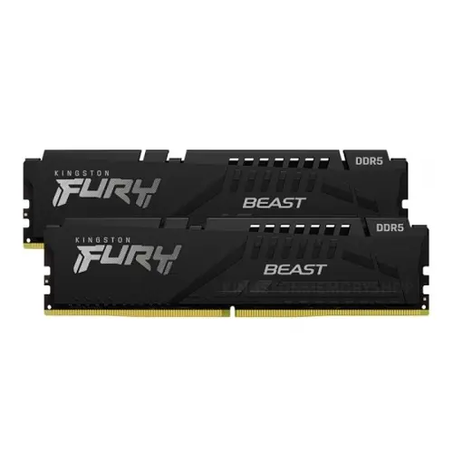 Kingston Fury Beast KF560C36BBEK2-64 64GB (2x32GB) DDR5 6000MHz CL36 Siyah Gaming Ram (Bellek)