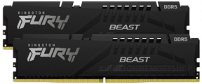 Kingston Fury Beast KF560C36BBEK2-64 64GB (2x32GB) DDR5 6000MHz CL36 Siyah Gaming Ram (Bellek)
