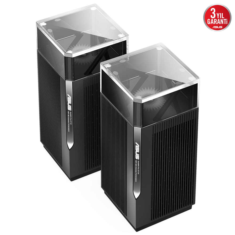 ASUS ZenWiFi Pro ET12 WIFI 6 AiProtection Pro Siyah Ağ Dağıtım Mesh Sistemi (2`li)