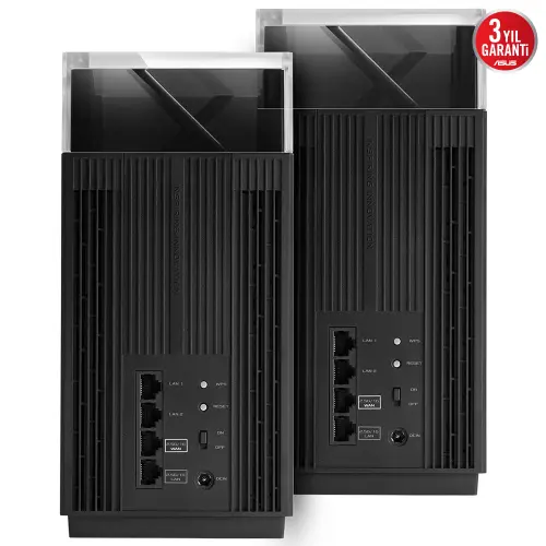 ASUS ZenWiFi Pro ET12 WIFI 6 AiProtection Pro Siyah Ağ Dağıtım Mesh Sistemi (2`li)