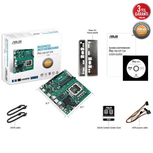 ASUS Pro H610T D4-CSM Soket 1700 DDR4 3200(OC)Mhz Mını-ITX Anakart