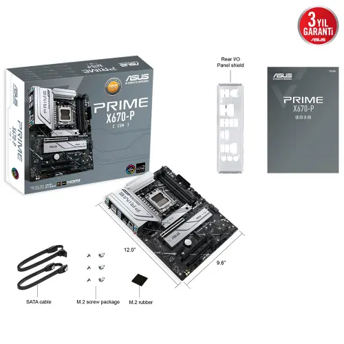 ASUS Prime X670-P-CSM AMD Ryzen Soket AM5 6400(OC)Mhz ATX Anakart