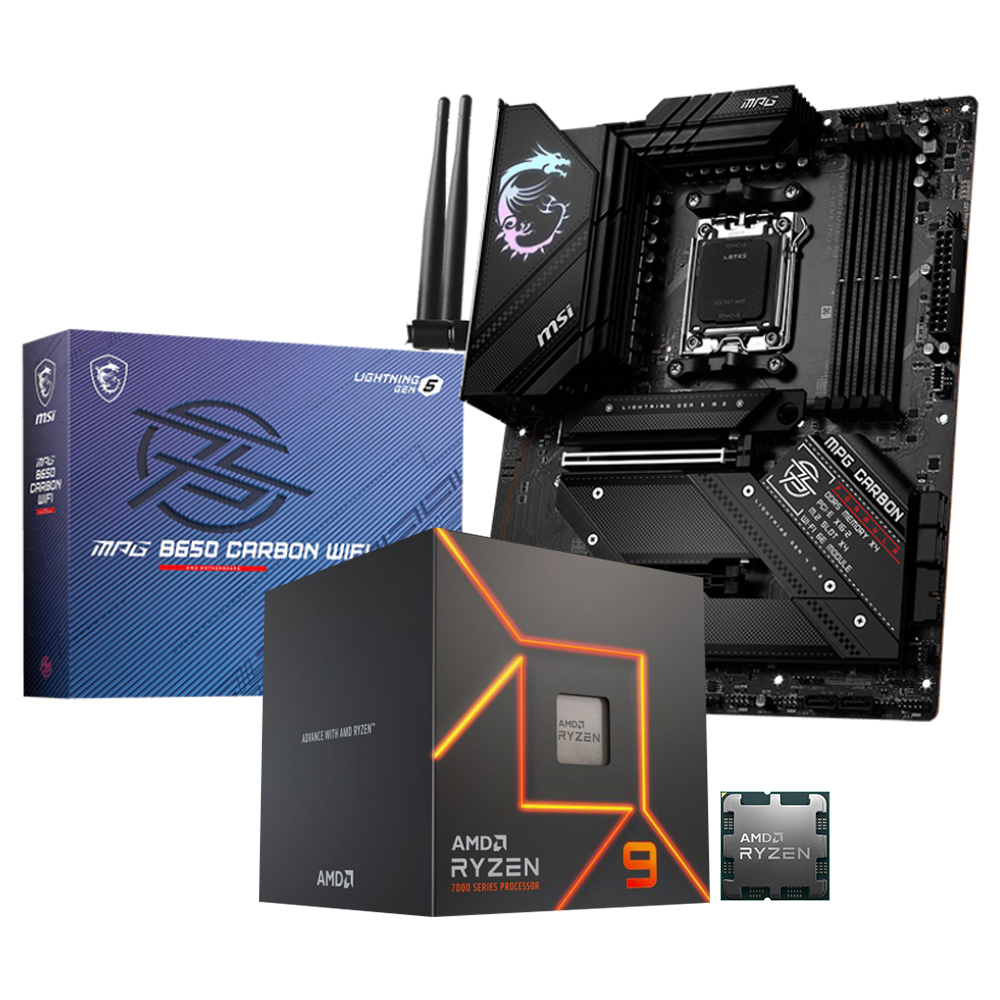 AMD Ryzen 9 7900 İşlemci + MSI MPG B650 CARBON WIFI Anakart Bundle