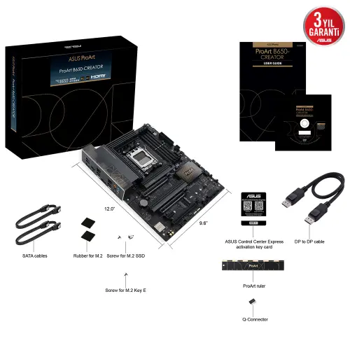 ASUS ProArt B650 CREATOR AMD Soket AM5 DDR5 6400(OC)Mhz ATX Anakart