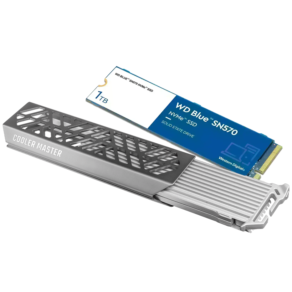 WD Blue SN570 WDS100T3B0C 1TB 3500/3000MB/s PCIe NVMe M.2 SSD Disk + Cooler Master Oracle Air M.2 NVME PCIe Harici SSD Kutusu