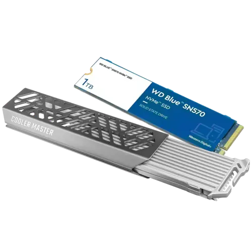 WD Blue SN570 WDS100T3B0C 1TB 3500/3000MB/s PCIe NVMe M.2 SSD Disk + Cooler Master Oracle Air M.2 NVME PCIe Harici SSD Kutusu