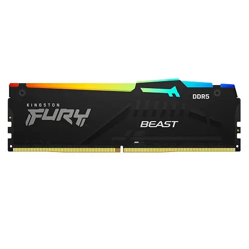 Kingston Fury Beast RGB KF548C38BBAK2-16 16GB (2x8GB) DDR5 4800MHz CL38 Siyah Gaming Ram (Bellek)