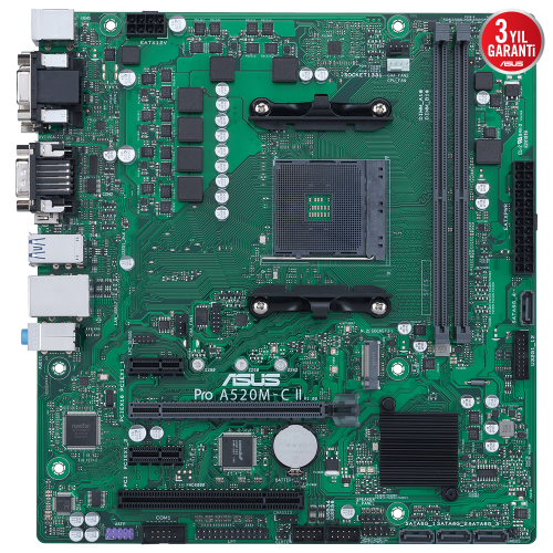ASUS Pro A520M-C II/CSM AMD A520 AM4 Soket DDR4 4600 Micro ATX Anakart