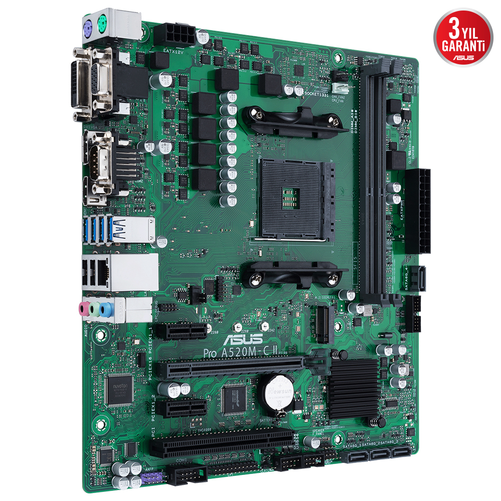 ASUS Pro A520M-C II/CSM AMD A520 AM4 Soket DDR4 4600 Micro ATX Anakart