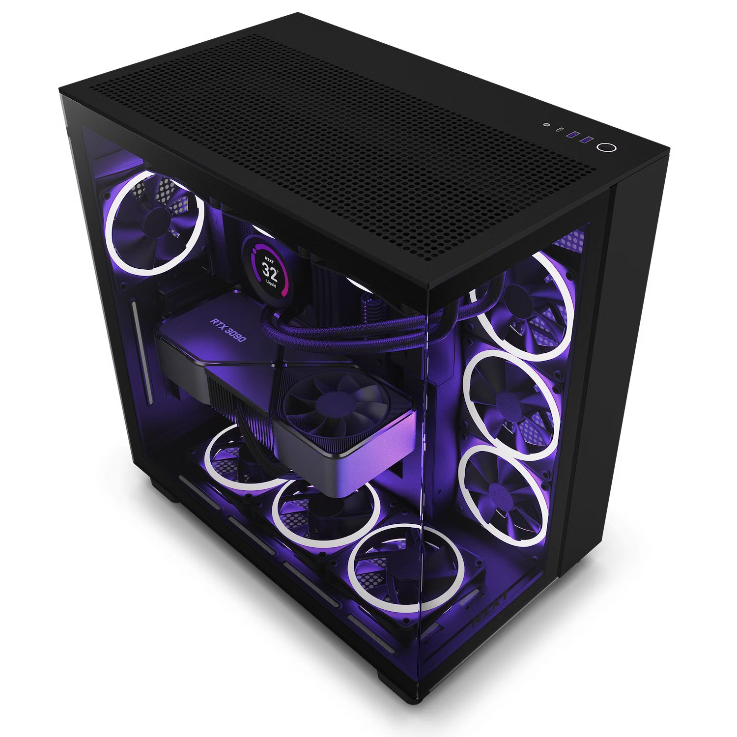 NZXT H Series H9 Flow CM-H91FB-01 Siyah ATX Mid Tower Gaming (Oyuncu) Kasa