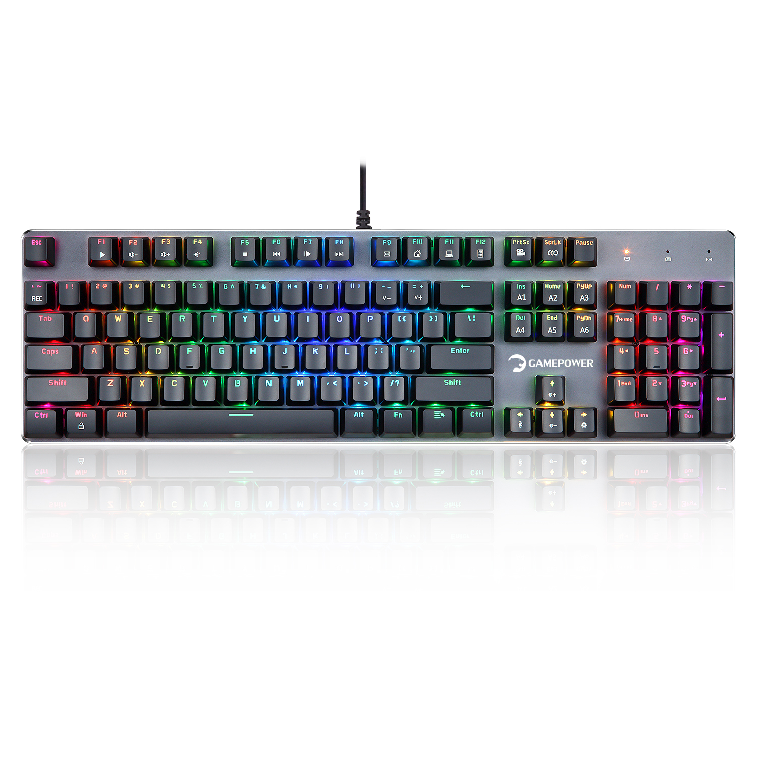 GamePower Ogre RGB Outemu Blue Switch İngilizce Q USB Mekanik Gaming Klavye