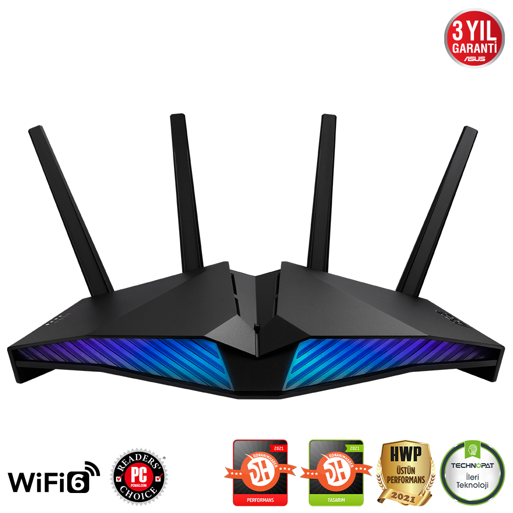 Asus DSL-AX82U WiFi6 Dual-Band AiProtection PS5 Gaming (Oyuncu) Modem Router