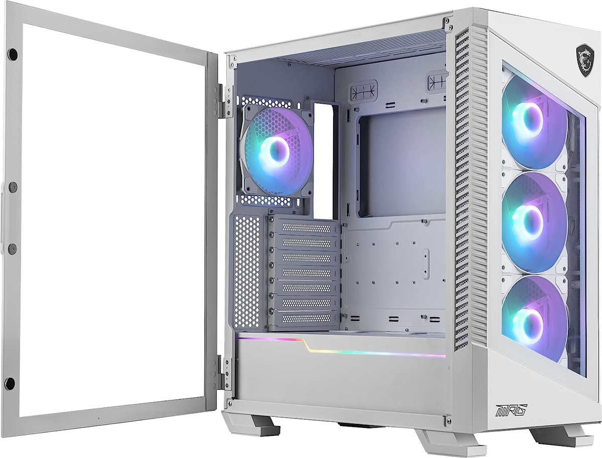 MSI MPG Velox 100R 4x120mm ARGB Fan Temperli Cam USB 3.2 Type-C ATX Mid-Tower Beyaz Gaming (Oyuncu) Kasa