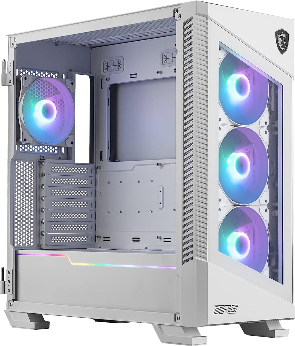 MSI MPG Velox 100R 4x120mm ARGB Fan Temperli Cam USB 3.2 Type-C ATX Mid-Tower Beyaz Gaming (Oyuncu) Kasa