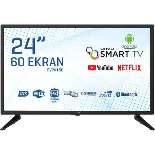 Onvo OV24150 24″ 60 Ekran  HD Uydu Alıcılı Android Smart LED TV