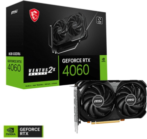 MSI GeForce RTX 4060 VENTUS 2X BLACK 8G GDDR6 128Bit DX12 DLSS 3 Gaming (Oyuncu) Ekran Kartı