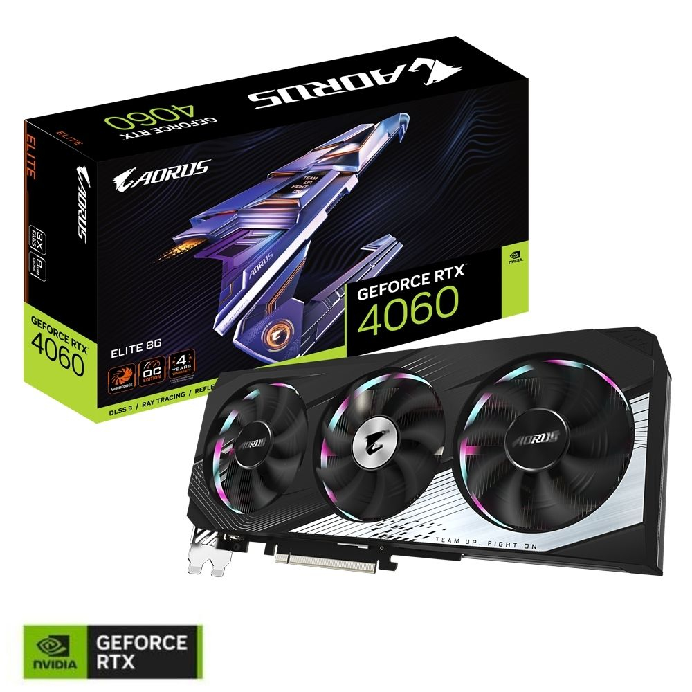 Gigabyte Aorus GeForce RTX 4060 Elite 8G GV-N4060AORUS E-8GD GDDR6 128Bit DX12 DLSS 3 Gaming (Oyuncu) Ekran Kartı