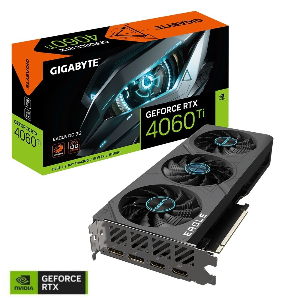 Gigabyte GeForce RTX 4060 Ti Eagle 8G OC GV-N406TEAGLE OC-8GD GDDR6 128Bit DX12 DLSS 3 Gaming (Oyuncu) Ekran Kartı