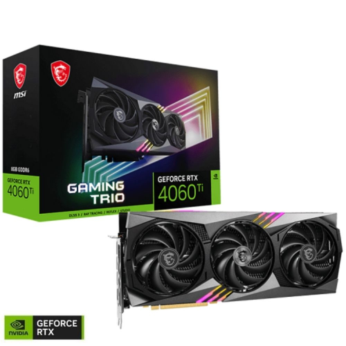 MSI GeForce RTX 4060 Ti GAMING TRIO 8G GDDR6 128Bit DX12 DLSS 3 Gaming (Oyuncu) Ekran Kartı
