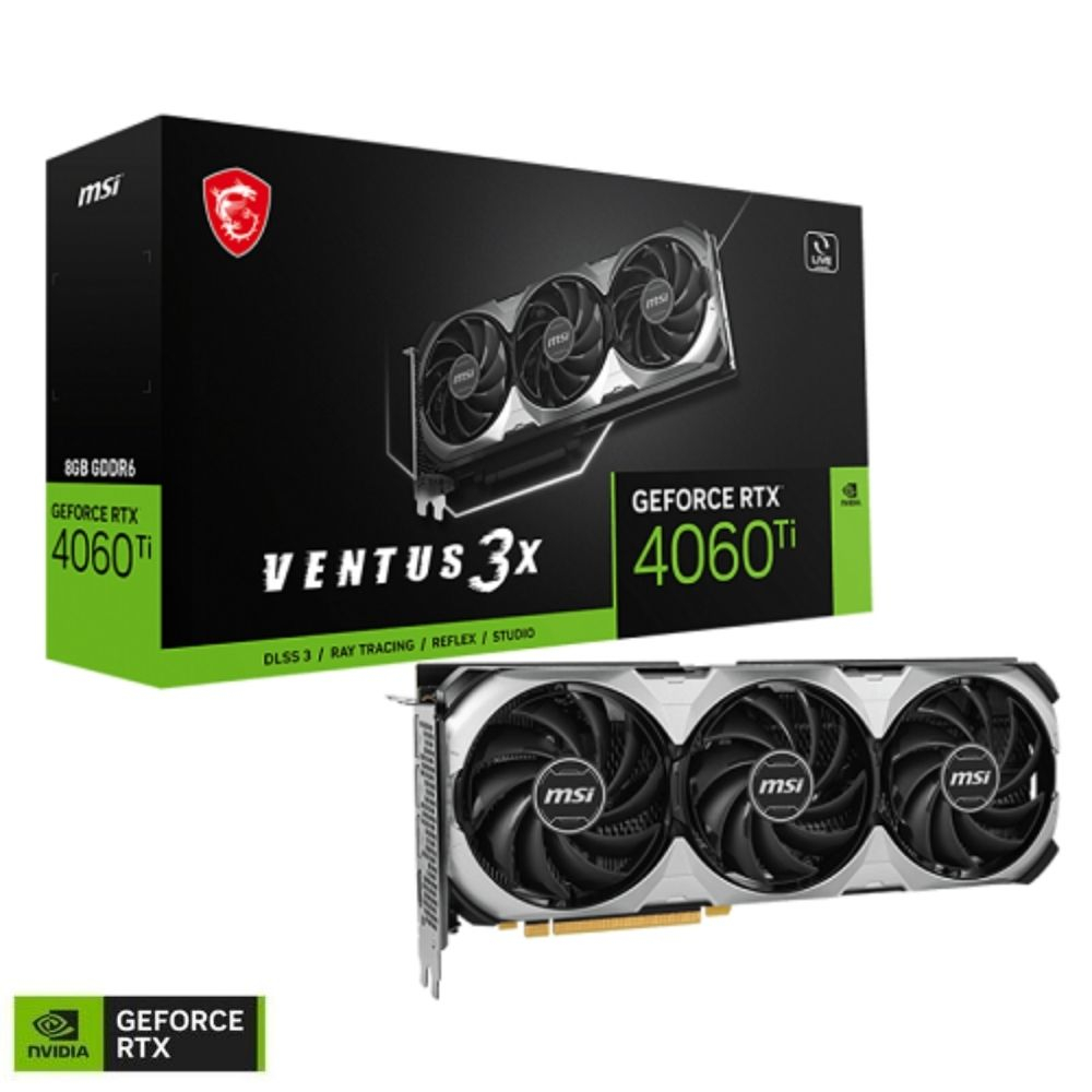 MSI GeForce RTX 4060 Ti VENTUS 3X 8G GDDR6 128Bit DX12 DLSS 3 Gaming (Oyuncu) Ekran Kartı