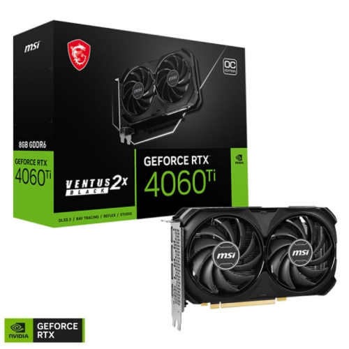 MSI GeForce RTX 4060 Ti VENTUS 2X BLACK 8G OC GDDR6 128Bit DX12 DLSS 3 Gaming (Oyuncu) Ekran Kartı