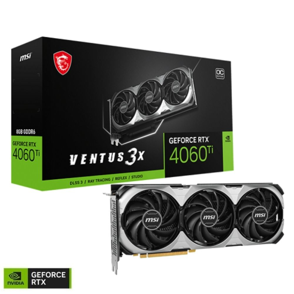 MSI GeForce RTX 4060 Ti VENTUS 3X 8G OC GDDR6 128Bit DX12 DLSS 3 Gaming (Oyuncu) Ekran Kartı