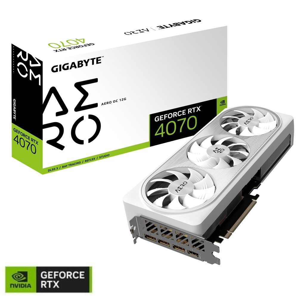Gigabyte GeForce RTX 4070 Aero OC GV-N4070AERO OC-12GD 12GB GDDR6X 192Bit DX12 DLSS 3 Gaming (Oyuncu) Ekran Kartı