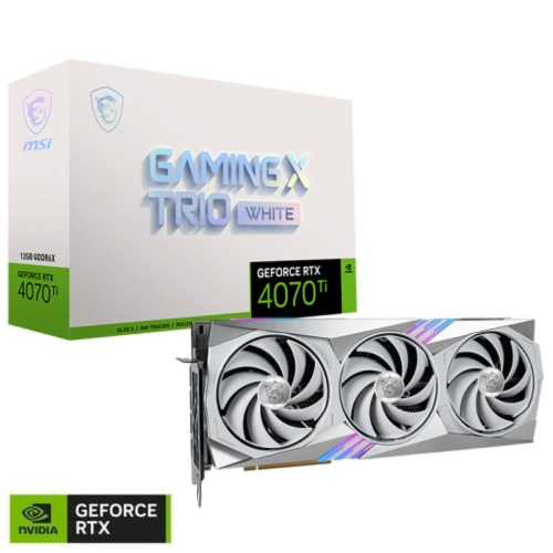 MSI GeForce RTX 4070 Ti GAMING X TRIO WHITE 12G 12GB GDDR6X 192Bit DX12 DLSS 3 Gaming (Oyuncu) Ekran Kartı