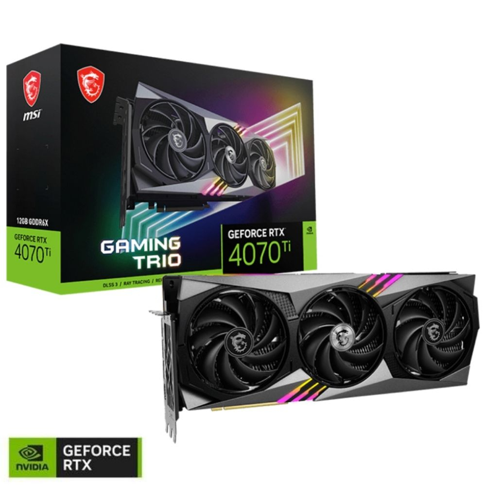 MSI GeForce RTX 4070 Ti GAMING TRIO 12G 12GB GDDR6X 192Bit DX12 DLSS 3 Gaming (Oyuncu) Ekran Kartı