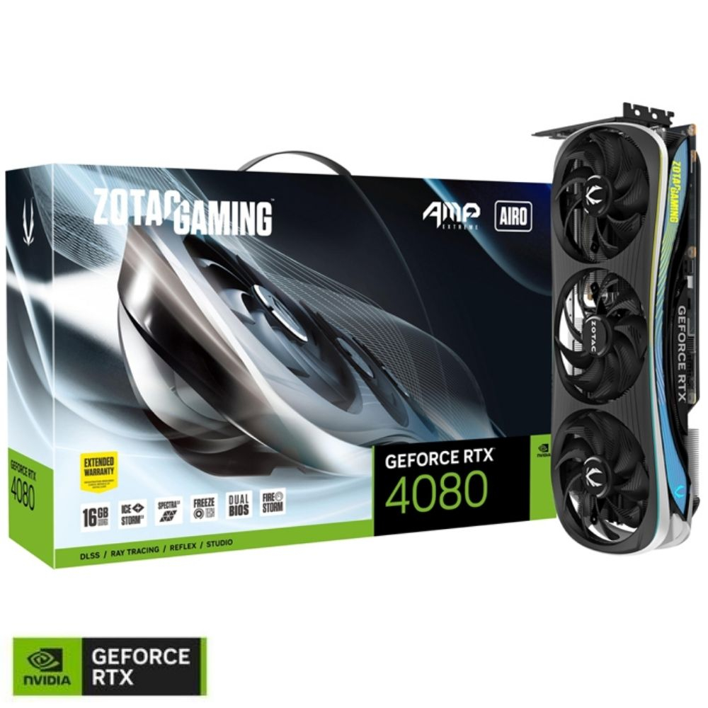 Zotac Gaming GeForce RTX 4080 16GB AMP Extreme Airo ZT-D40810B-10P 16GB GDDR6X 256Bit DX12 DLSS 3 Gaming (Oyuncu) Ekran Kartı
